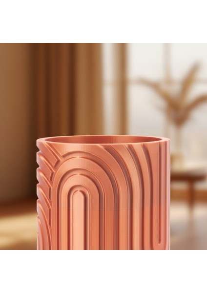 Norla Dekoratif Vazo - Bakır / Ahşap Tabanlı fırsatları