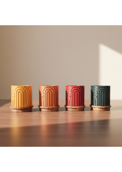 Norla Dekoratif Vazo - Bakır / Ahşap Tabanlı