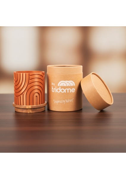 Norla Dekoratif Vazo - Bakır / Ahşap Tabanlı