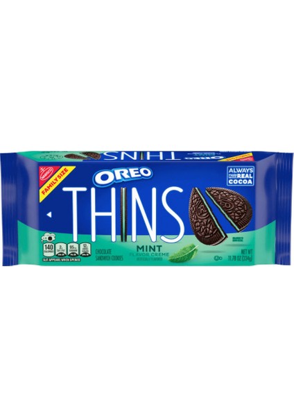 Thins Mint Creme Chocolate Sandwich Cookies 334G