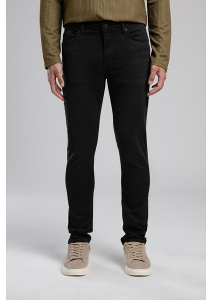 Jack Orta Bel Dar Kesim Dar Paça Siyah Erkek Jean Pantolon fiyatları