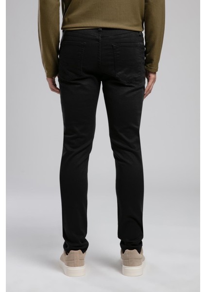 Jack Orta Bel Dar Kesim Dar Paça Siyah Erkek Jean Pantolon modelleri