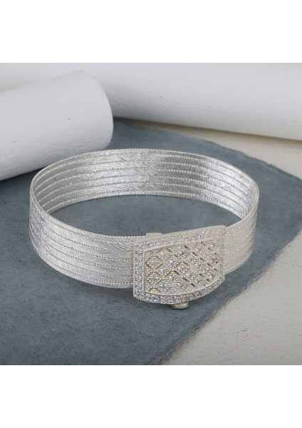 Kadın Gümüş Trabzon Hasır Prenses Toka 7 Sıra Bileklik indirimleri