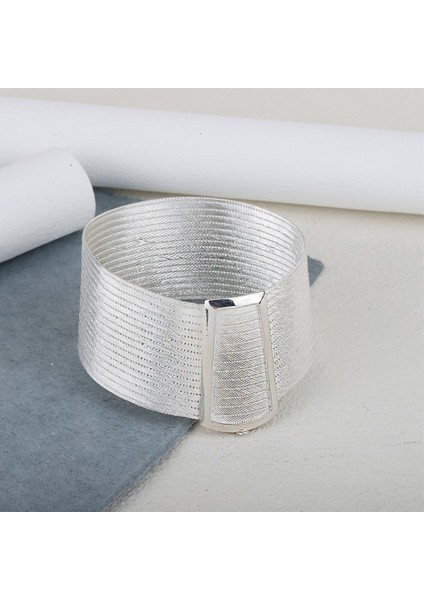 Kadın Gümüş Trabzon Hasır 17 Sıra Bileklik