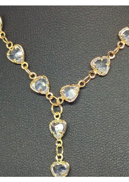 Kalp Kristal Taşlı Sallantılı Y Kolye fiyatları