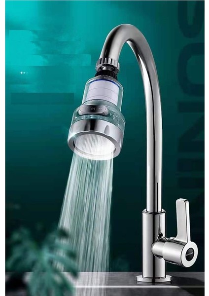 Filtreli Lüks Şeffaf Fonksiyonlu 360° Mutfak Lavabo Batarya Musluk Başlığı