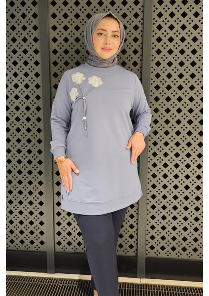 Kadın Dikme ve Bağucu Detaylı Tesettür Tunik fiyatları