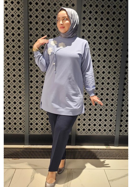 Kadın Dikme ve Bağucu Detaylı Tesettür Tunik modelleri