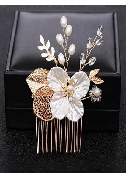 Taşlı Incili Saç Tarak Tokası, Yaprak Çiçek Gelin, Parti Saç Tarak Tokası fiyatları