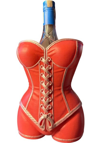 Dekoratif Kadın Büstü Şarap Şişesi Standı – Estetik Tasarım – Lüks Ev Bar Dekoru(Pembe)