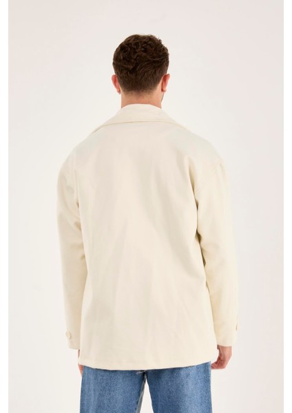 X-2027 Astarlı Düğmeli Kaşe Mont