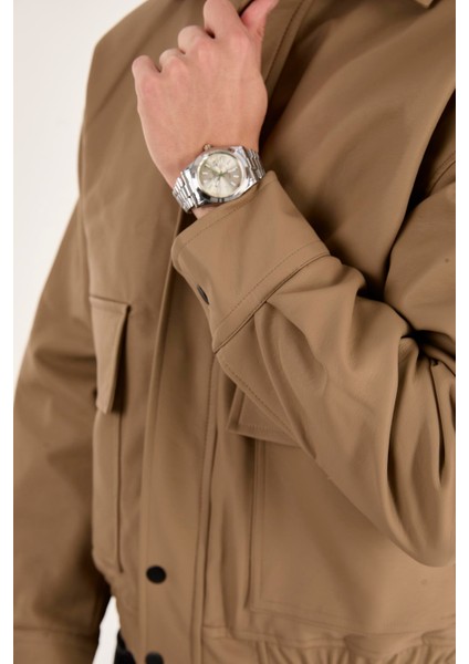 X-2014 Bel Lastikli Içi Kapitone Deri Mont