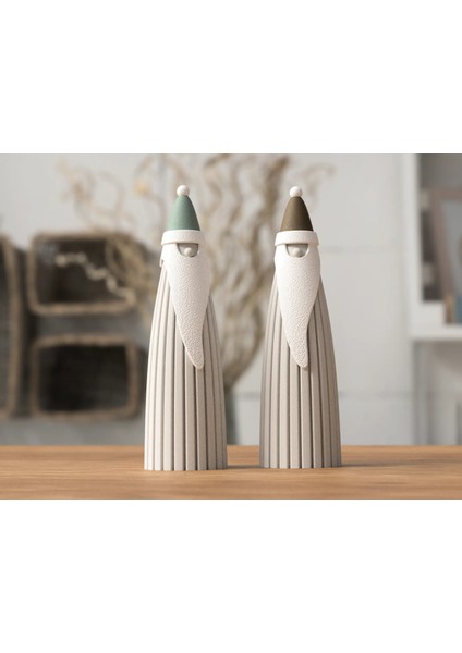 Nordic Santa Ikili Set | Minimalist Noel Baba Figürleri (2’li Dekor Seti)