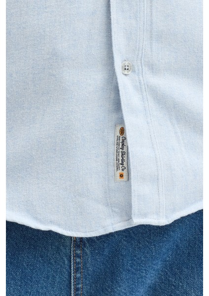 Kaşmir Görünümlü Çift Cepli Regular Fit Uzun Kollu Erkek Gömlek indirimleri