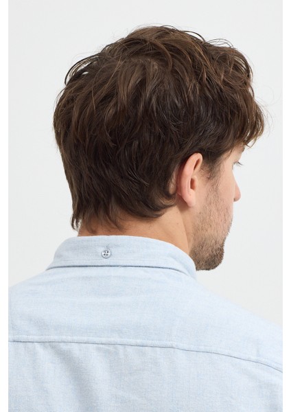 Kaşmir Görünümlü Çift Cepli Regular Fit Uzun Kollu Erkek Gömlek