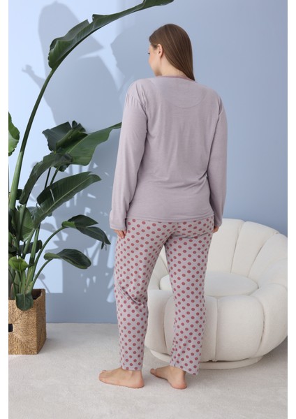 %100 Pamuklu Mevsimlik Kumaş Büyük Beden Kadın Pijama Takımı 30101 fırsatları
