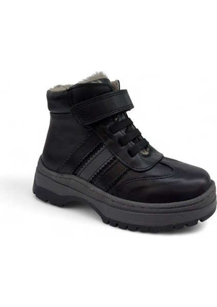 Hakiki Deri Gerçek Kürklü Unisex Çocuk 3 Çizgi Bot modelleri