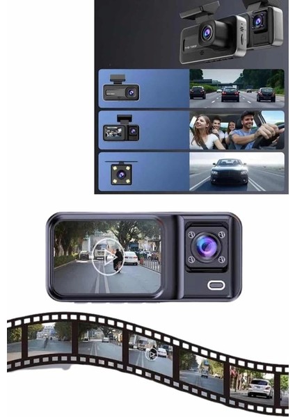 Dvr Araç Içi Kamera Ön ve Iç Kamera 2 Inç Ekranlı Çift Kamera modelleri