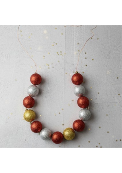 12’li 3 cm Yılbaşı Ağaç Süsü Seti – Kırmızı, Gümüş, Altın Parlak Top Süsler indirimleri