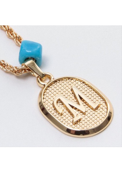 Xmpdby Plastik Boncuklu Burgulu Harfli Kolye-M