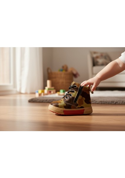 Hakiki Deri Kamuflaj Ortopedik Fermuarlı Bot fiyatları