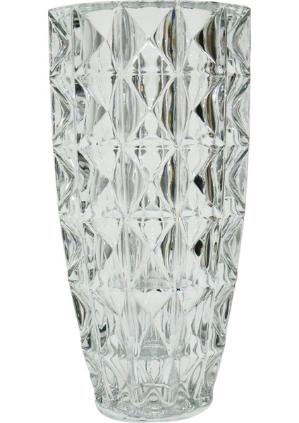 Piramit Desen Şeffaf Vazo