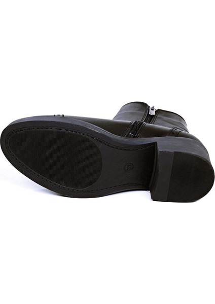 Siyah Kadın Günlük Topuklu Hakiki Deri Bot 074.101 fırsatları