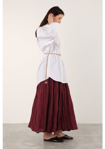 Poplin Gömlek Kısa Ekru