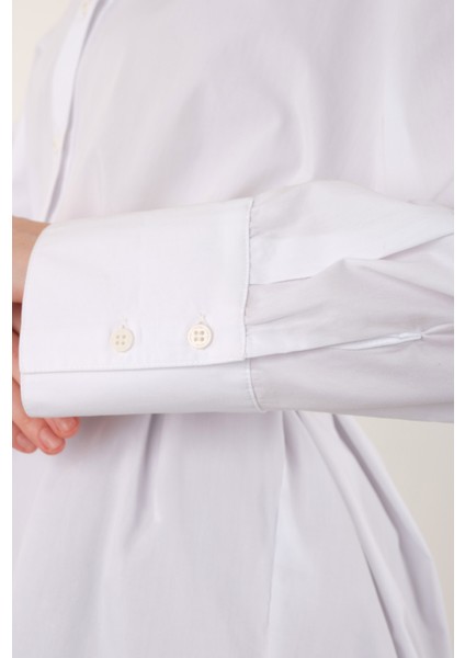 Poplin Gömlek Kısa Ekru