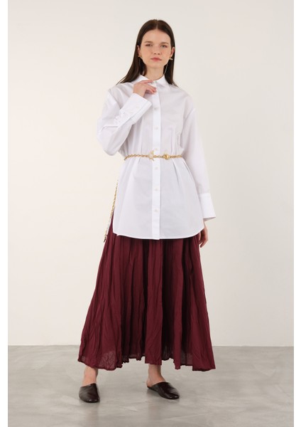 Poplin Gömlek Kısa Ekru