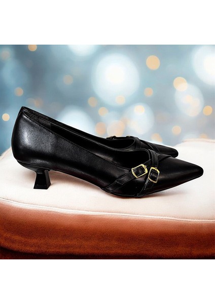 Toka Detaylı 3 cm Kadeh Topuklu Günlük Abiye Stiletto Kadın Ayakkabı indirimleri