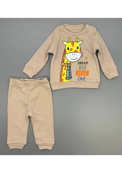 Bebek Zürafa Baskılı Çıt Çıtlı Alt Üst Ikili Gündelik Takım 6-18 Ay fiyatları