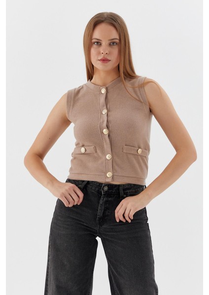 Triko Yelek Bluz Vızon