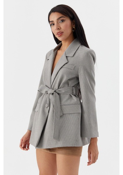 Ekose Blazer Ceket Grı fırsatları