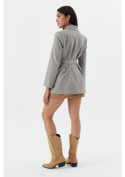 Ekose Blazer Ceket Grı indirimleri