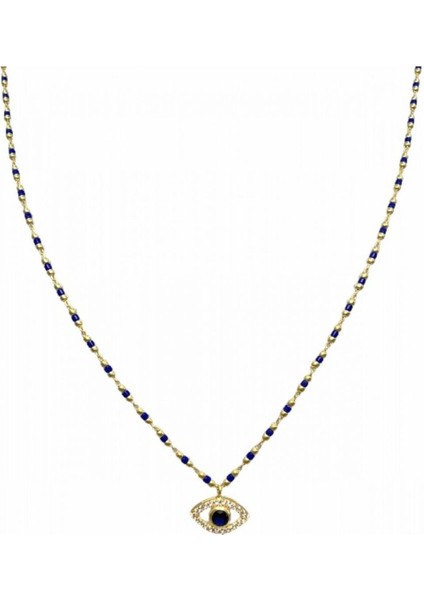Lacivert Taşlı Göz Kolye