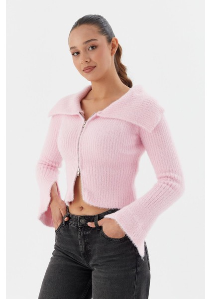 Yumuşak Dokulu Bluz Hırka Pembe modelleri