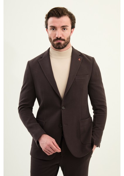 Dokulu Slim Fit Mono Yaka Torca Cep Beli Lastikli Ipli Erkek Takım Elbise fırsatları