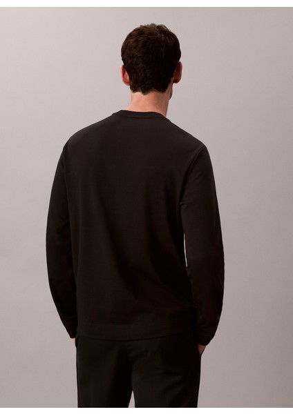 Bisiklet Yaka Siyah Erkek T-Shirt LV04LD202GUB1_LS Luxe Interlock Cot indirimleri