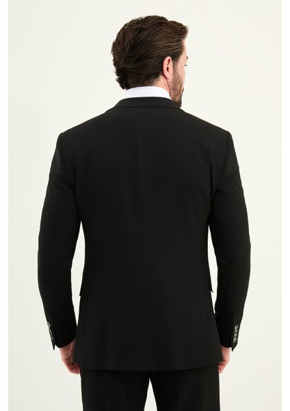 Dokulu Slim Fit Mono Yaka Erkek Takım Elbise indirimleri