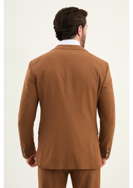 Dokulu Slim Fit Mono Yaka Erkek Takım Elbise indirimleri