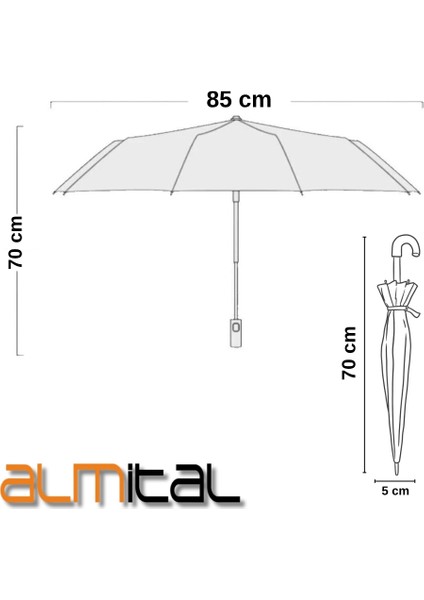 Monica Şeffaf Şemsiye Otomatik Açılır Mekanizmalı 70x85 cm - Modern, Şık ve Dayanıklı Tasarım indirimleri