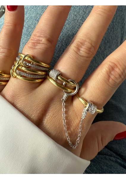 Zincirli 3'lü Yüzük fırsatları