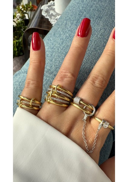 Zincirli 3'lü Yüzük indirimleri