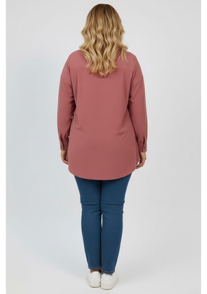 Kadın Büyük Beden Pul Payet Işlemeli Uzun Kollu Gömlek 1985-26 modelleri