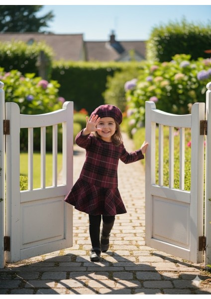 Kız Çocuk Kısa Elbise Şapka Takım Oduncu Kışlık Dar Kalıp Esnek Değil Bordo fırsatları
