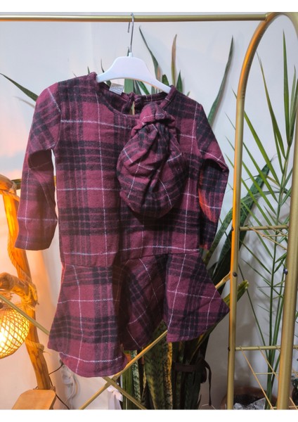 Kız Çocuk Kısa Elbise Şapka Takım Oduncu Kışlık Dar Kalıp Esnek Değil Bordo indirimleri