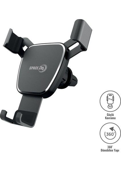 SPR101 Araç Içi 360 Derece Dönebilen Otomatik Kilitli Telefon Tutucu Siyah fiyatları