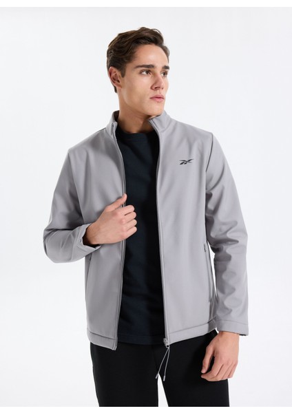 Cn 10901 Bast Softshell Gri Regular Fit Düz Erkek Zip Ceket