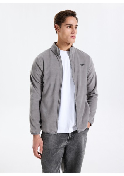 Cn 10905 Pıer Polar Fz Gri Regular Fit Düz Erkek Zip Ceket